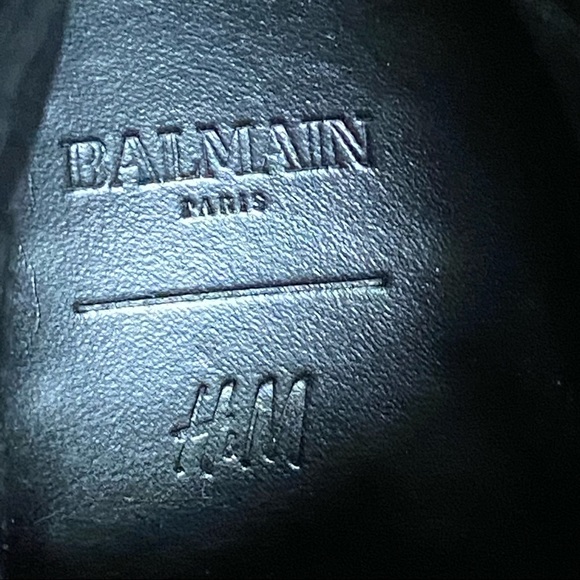 Balmain Paris H&M Combat Ankle Leather Boots Sz 9 - Picture 9 of 11